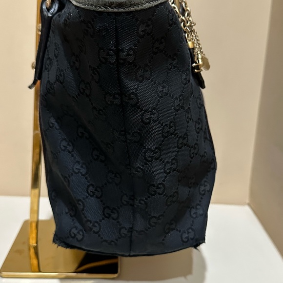 Gucci Black Padlock Chain Printed GG Coated Canvas Tote Bag - Picture 5 of 13